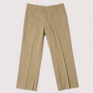 Express Dress Pants Mens 36x30 Khaki Flat Front Cotton Chino Trousers Beige
